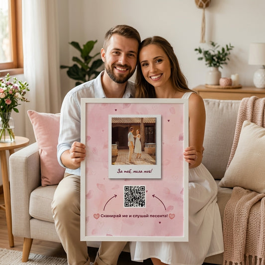 Персонализирана песен в рамка с QR код